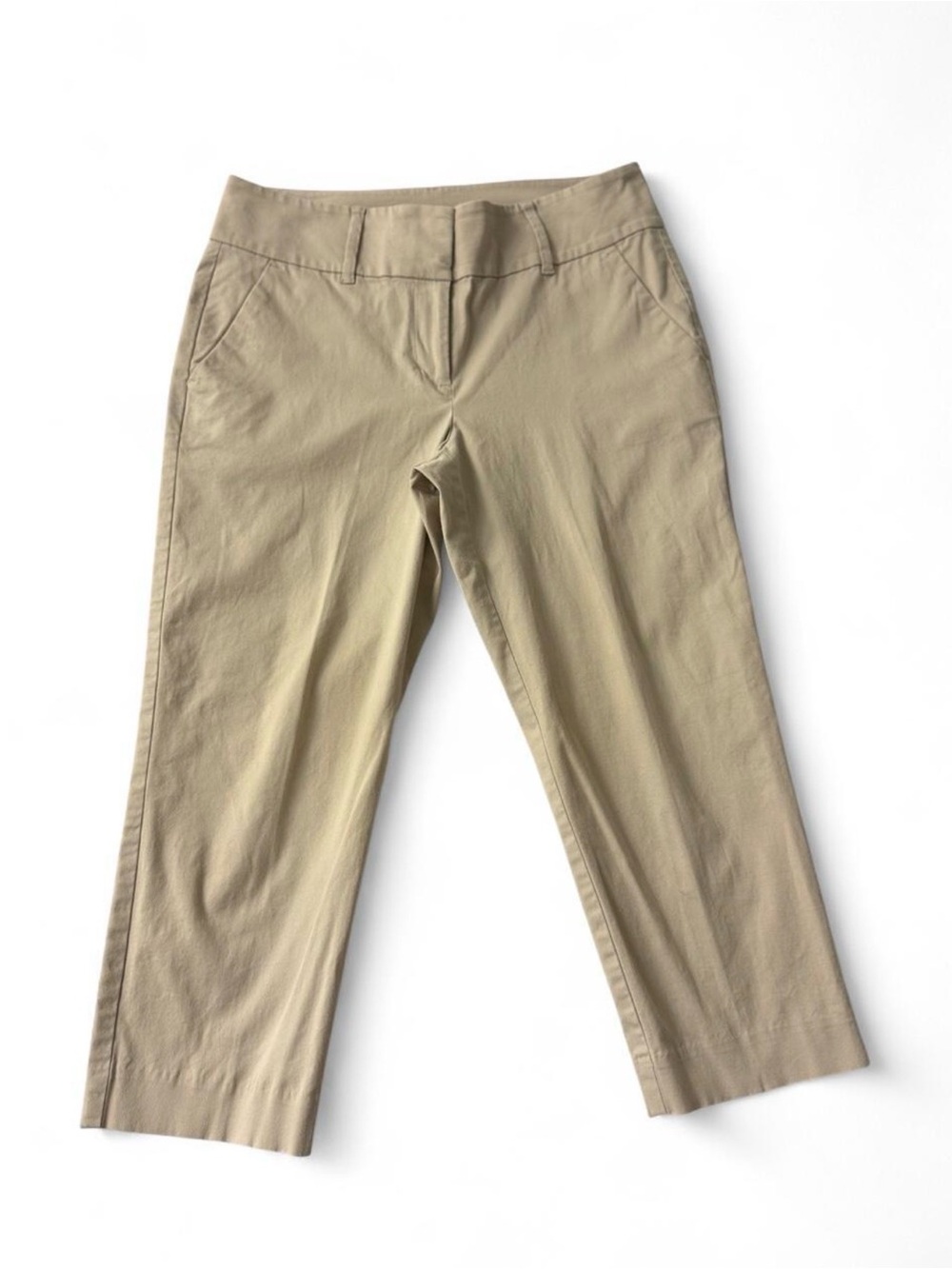 Ann Taylor Women's Khaki Preppy 90s Style Capri Chinos Size 4P Workwear